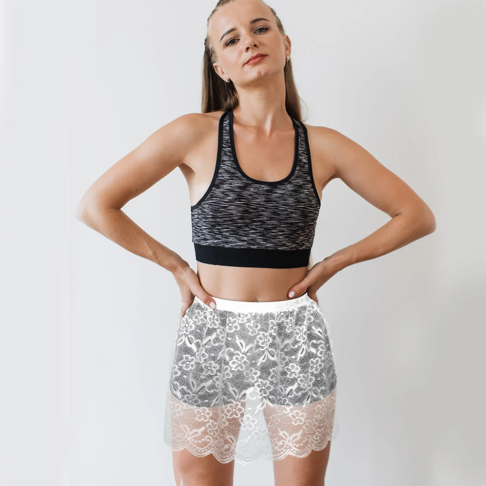 

Lace Skirt Extender Women Trendy Fall Half-Length Underskirt for Dresses Full Coverage Comfortable Fit Chinlon Nylon Fabric