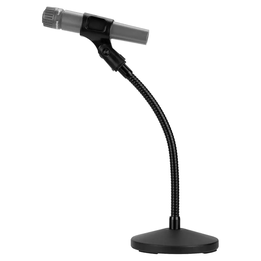 

Free Shipping for Creators Gooseneck Tabletop Microphone Stand with Flexible Arm, Adjustable Desk Mic Holder with Weighted Base,