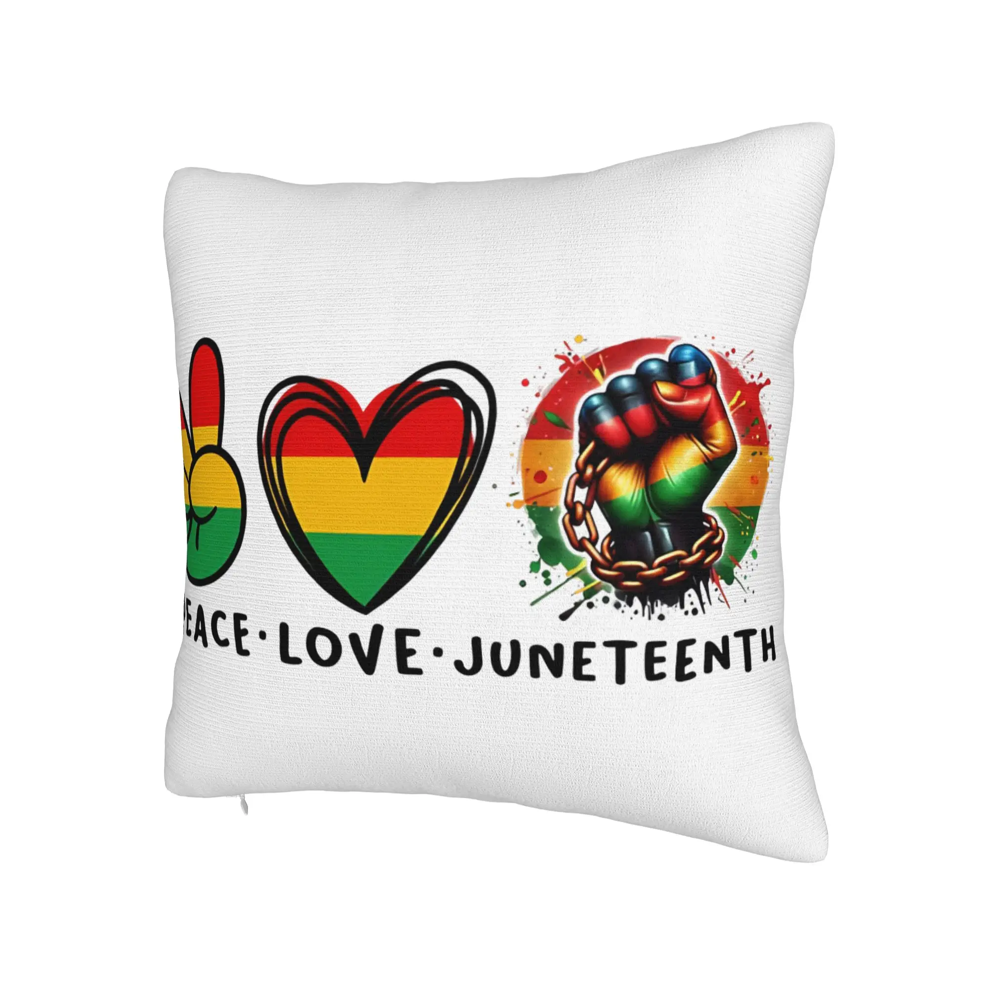 Decorative Pillow Covers Peace Love Juneteenth Celebration Freedom 1865  Home  Pillow Case Cover Zippered Multiple Sizes