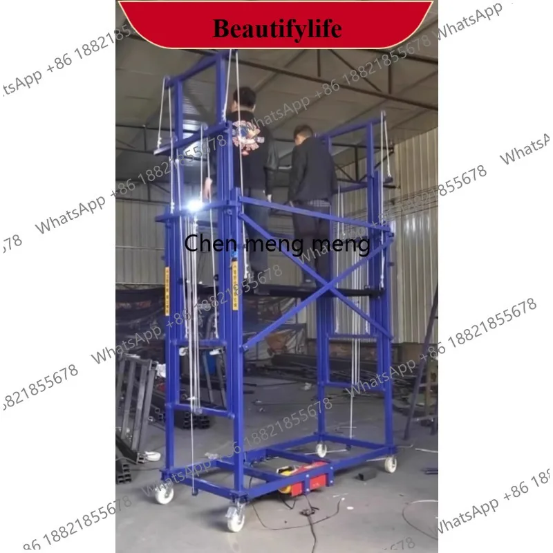 z189 Electric Scaffolding Lift with Remote Control1.5-12m Mobile Folding Lift Platform for Indoor & Outdoor Construction & Renov