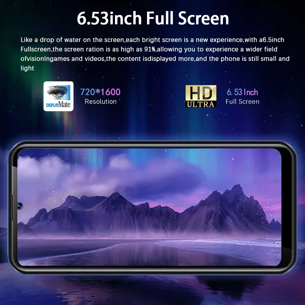 W&O X200 4G Global Version Smartphones Android 10 6.53'' 4GB RAM+64GB ROM Dual SIM 4800mAh 13MP Camera 128GB TF Mobile Phone