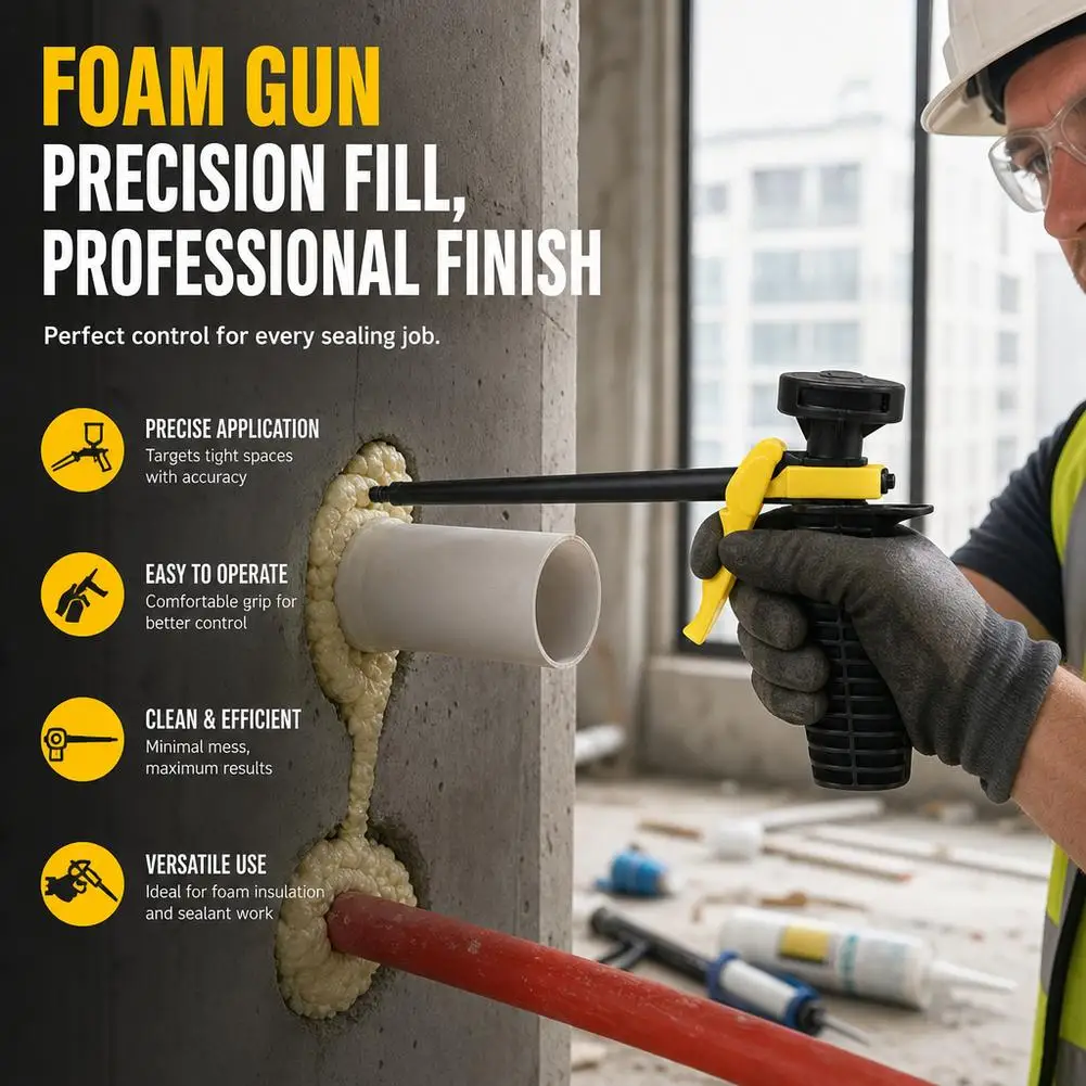 Polyurethane Foam Flat Fan Nozzle, Expanding Spray Gun, Foaming Jet Glue Gun, Polyurethane Trigger, Foam Expanding Spray Gun