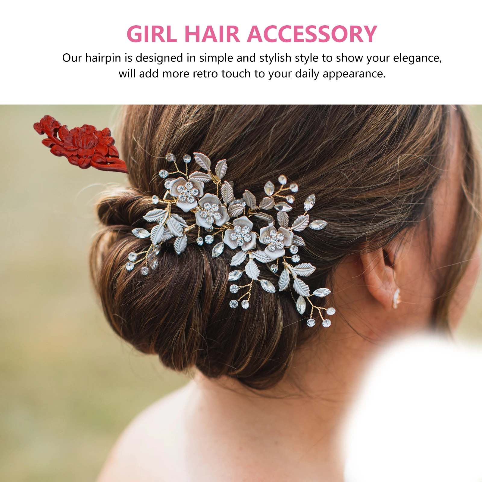 

Sandalwood Hair Sticks Carved Hairpin for Girls Retro Chignon Hairpins Stylish Elegant Accessories for Party Prom Dating