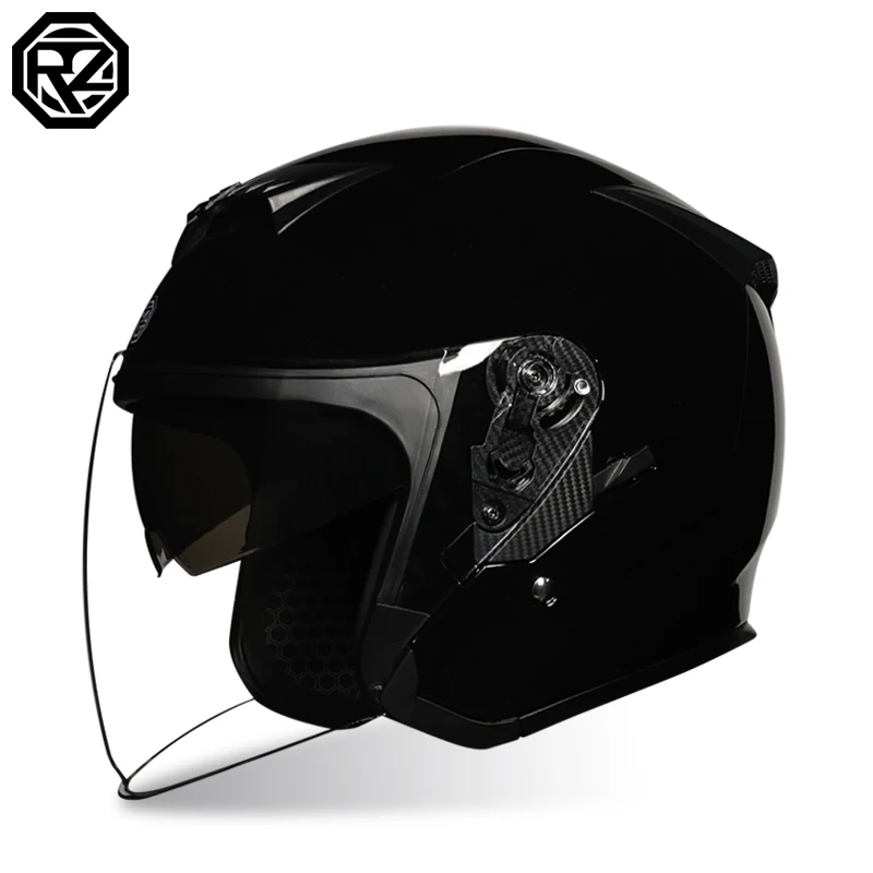 Immagine 5: Casco da moto con visiera parasole integrata, casco semi-chiuso per scooter, omologato DOT per uomo e donna