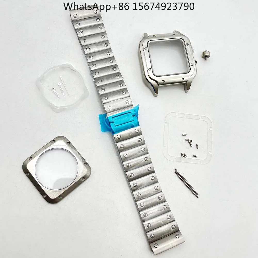 38MM square NH35 case, modified watch accessories, waterproof mechanical men's stainless steel watch case NH36