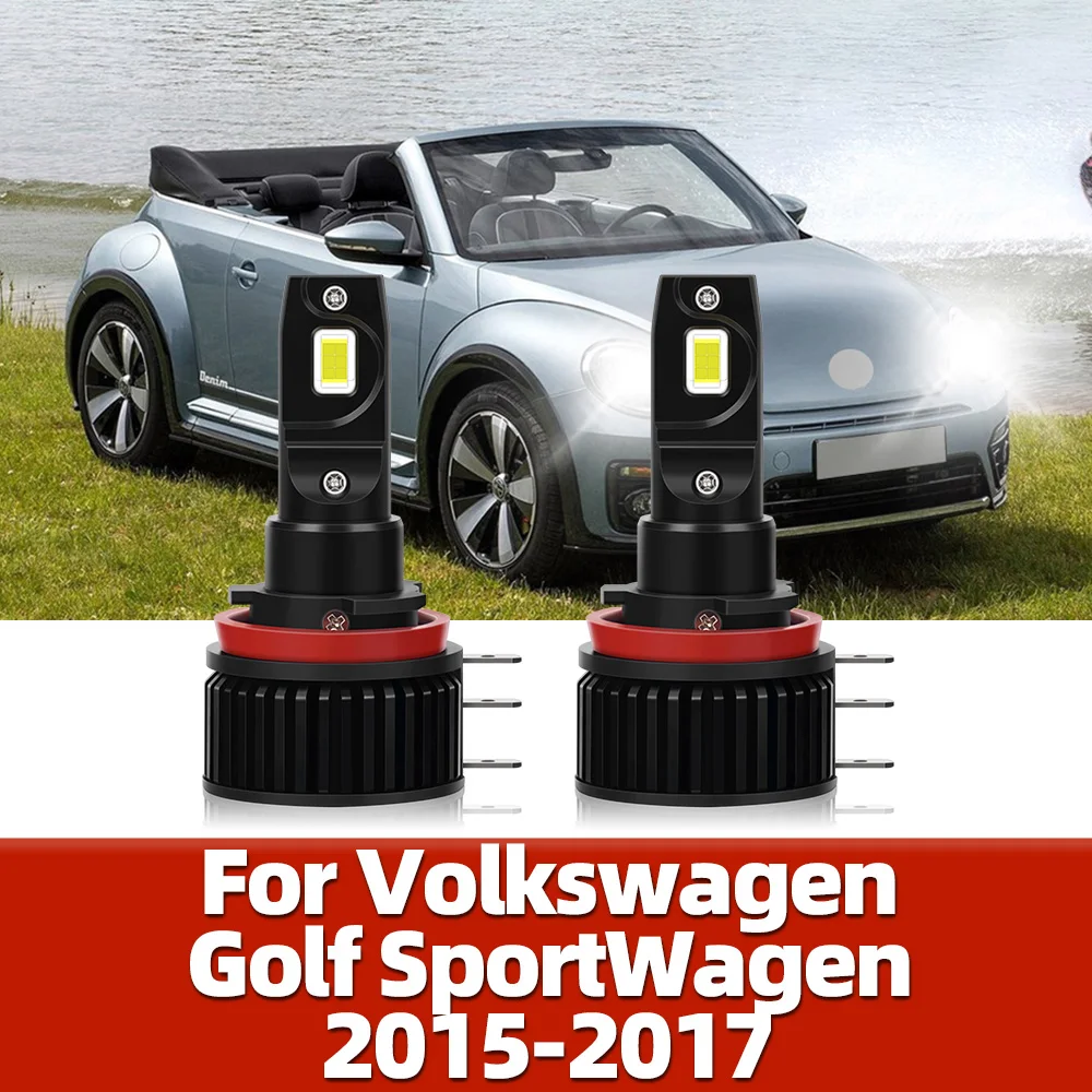 2PCS H15 LED Bulbs High Beam Headlight with DRL Daytime Running Light Auto Lamp For Volkswagen Golf Sport Wagen 2015 2016 2017