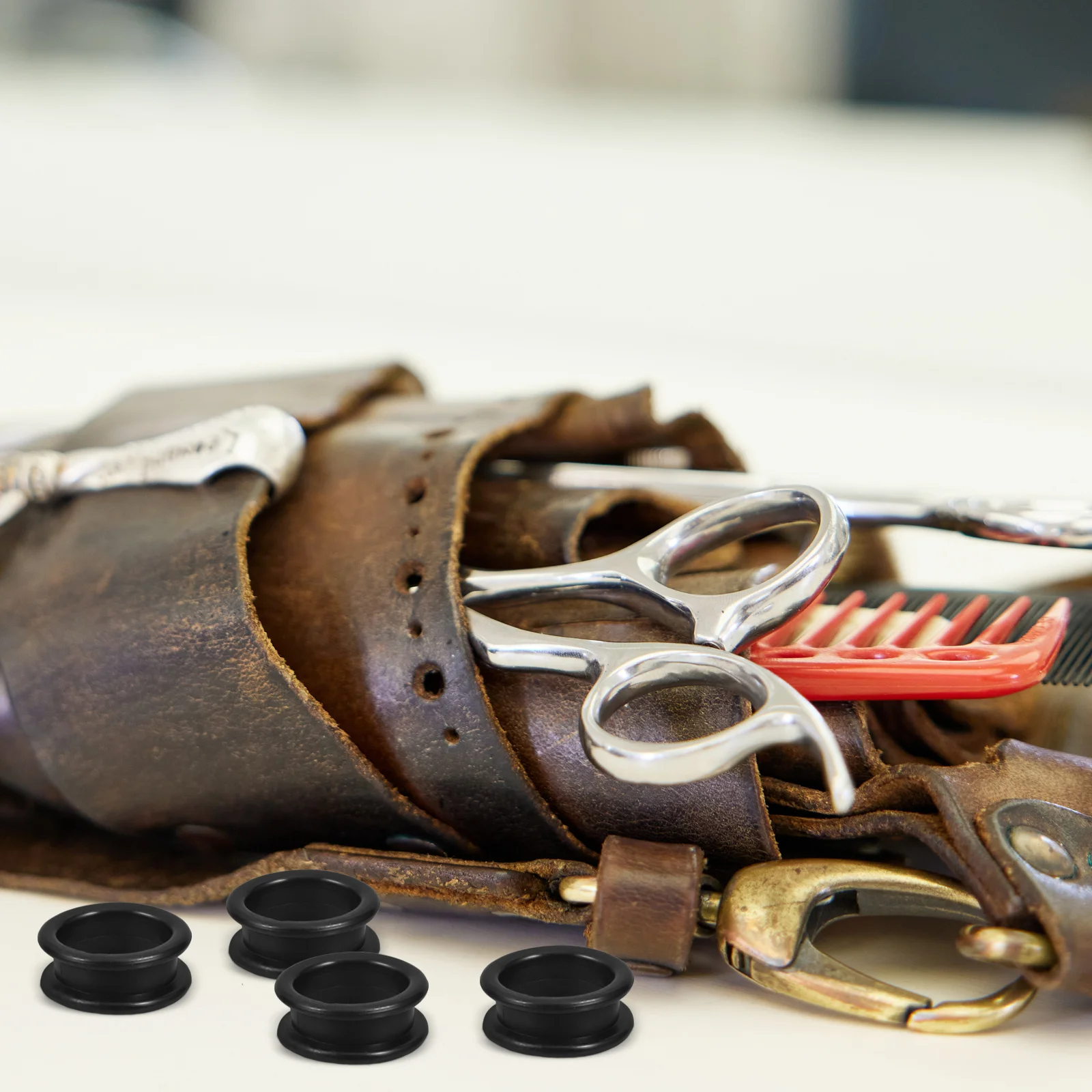 

10Pcs Silicone Scissors Finger Ring Supple Non-Slip Inserts for Barber Hairdressing Shear Thumb Grip Accessories