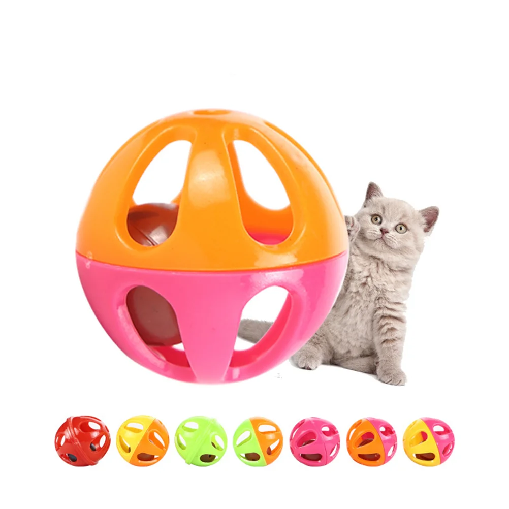 Cat with Bell- 10pcs Bell Toys Two- Tone Hollow Rounded Durable Bell Balls Bell Toys for Cats