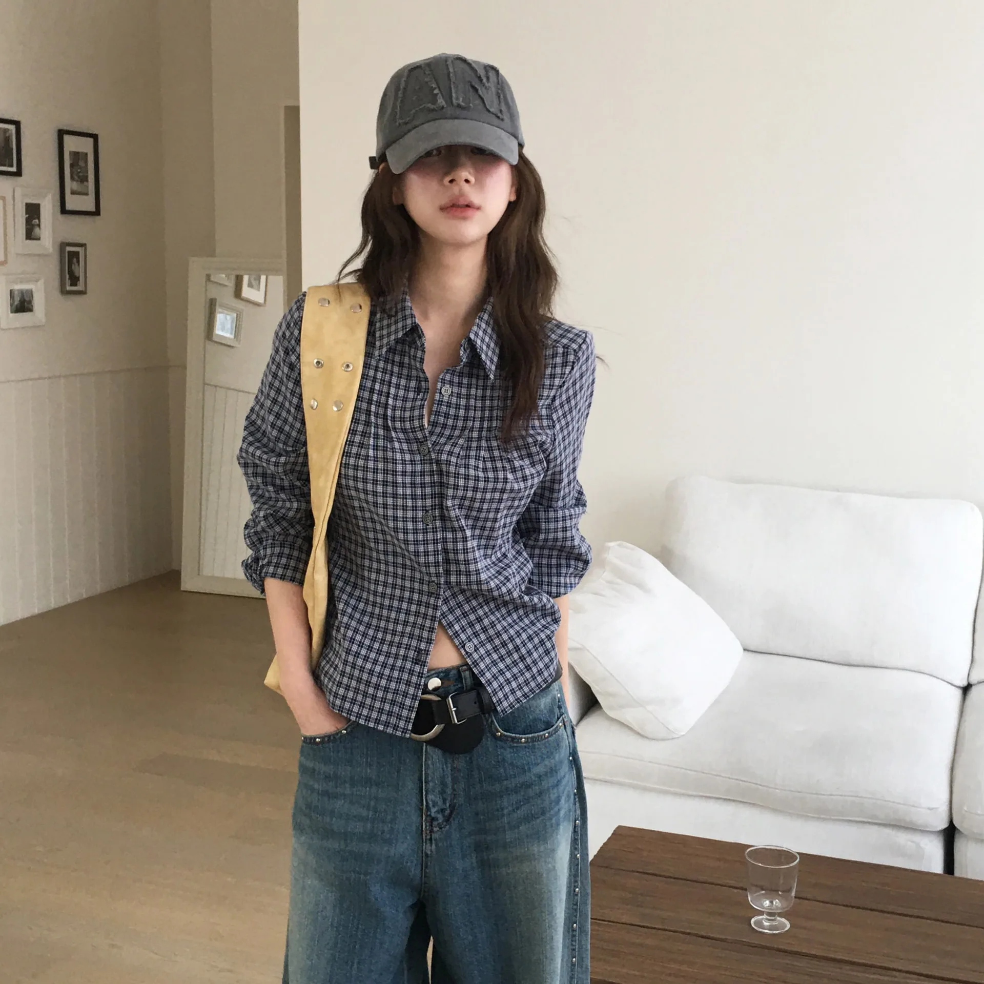 

Spring Autumn Women's Slim Fit Striped Long Sve irt Waist Cinched Casual Faion Ladies' irt Chinese Sle Premium Qua...