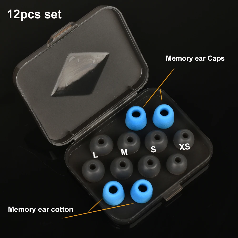 จุกหูฟังขนาด5-7มม. แบบแยกเสียงผึ้งสำหรับ T2 T3 V30 V80 AS10 X6 P1 ZAX KZ TRN หูฟังชนิดเสียบหู (12ชิ้น)