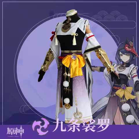 Cosplay Anime Sara Full Set with Dress Wig Headpiece Headwear Mask Genshin Impact Kujo Sara Cosplay Costume Halloween Party Suit