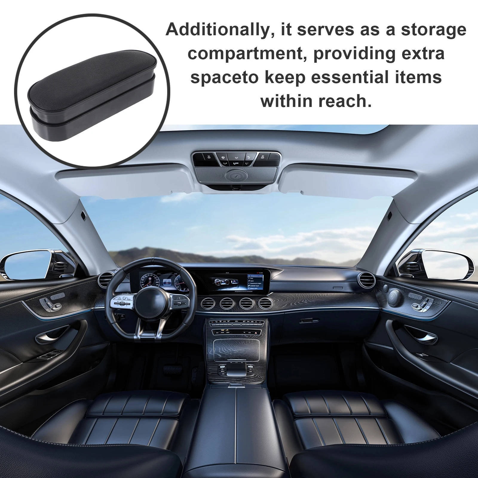

Universal Car Armrest Cushion Adjustable Height Elbow Support Pad Black Driver Seat Comfortable Cover for Left Right Hand Drive
