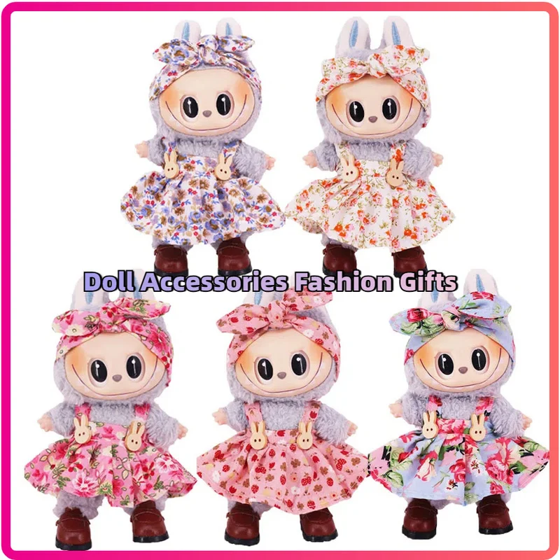 

Plush Vinyl Face Labubu Doll Clothes Skirts Plush Bag Charm Little Clothes Hairband Juguates&Doll Accessories Fashion Girl Toys