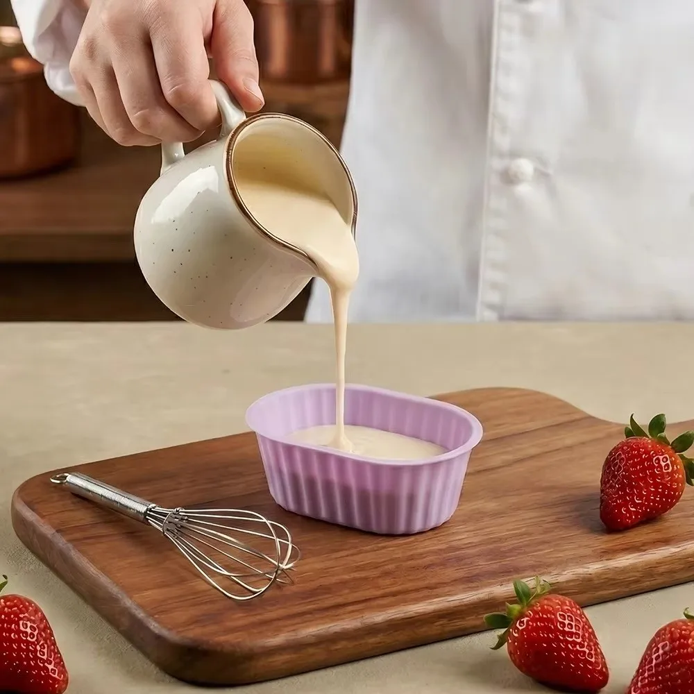 Non Stick Muffin Cupcake Baking Mold Reusable Easy Demold Oval Silicone Cake Mold Food Grade Silicone DIY Baking Craft