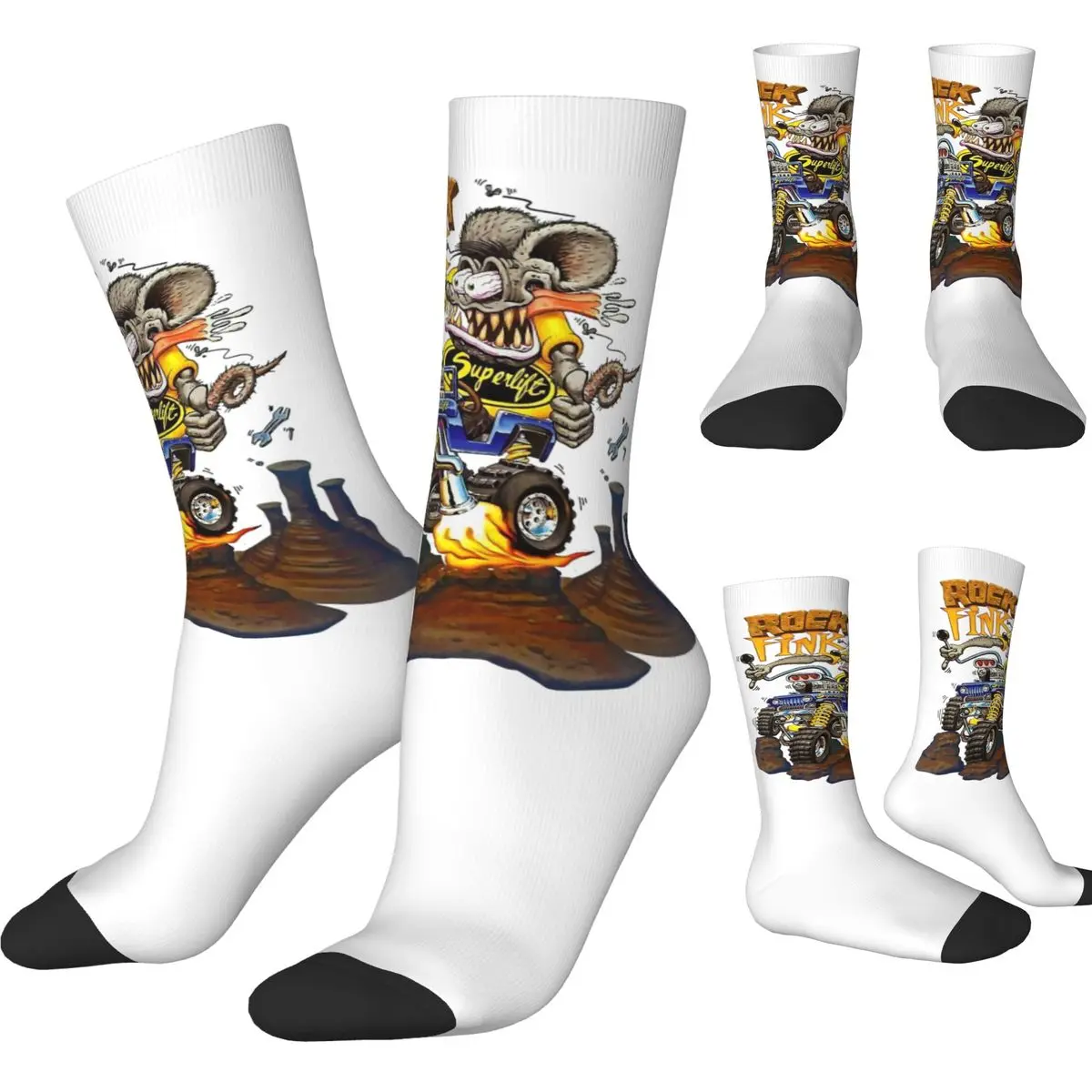 Tales Of The Rat Fink Socks Winter Stockings Vintage Couple Soft Socks Design Cycling Non Skid Socks