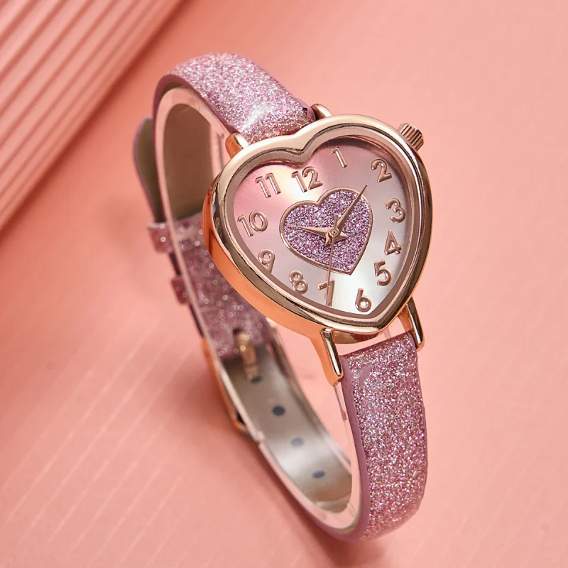 Reloj de cuarzo con forma de amor para mujer, reloj de estudiante, nicho, cinturón en forma de corazón, moda, nuevo