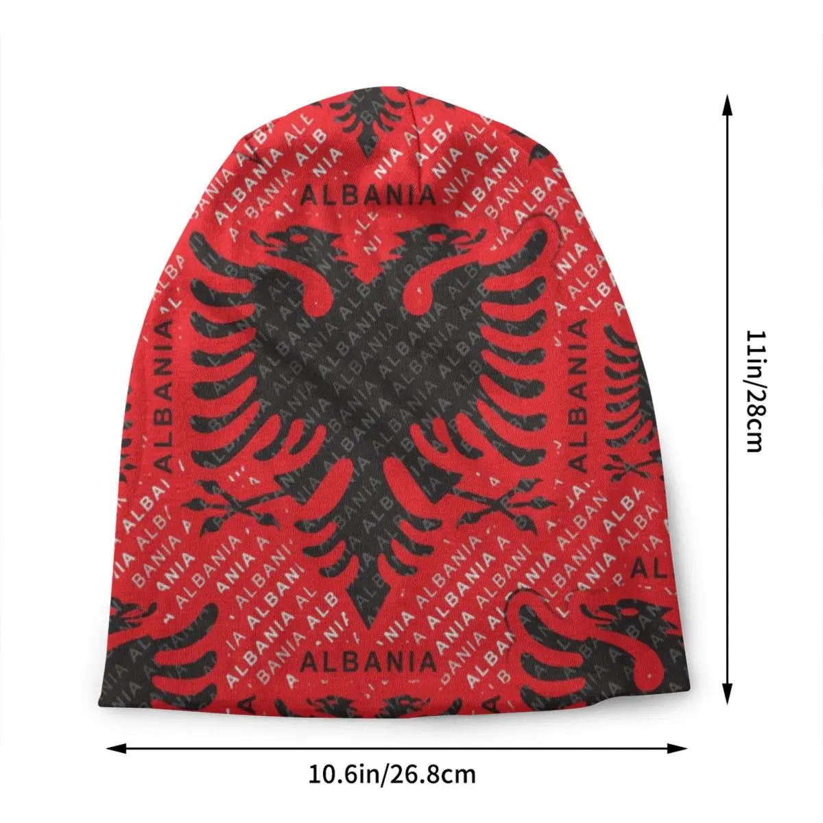 Custom Albanian Flag Pattern Beanie Cap Unisex Winter Bonnet Knitted Hats Albania Patriotic Skullies Beanies Hats For