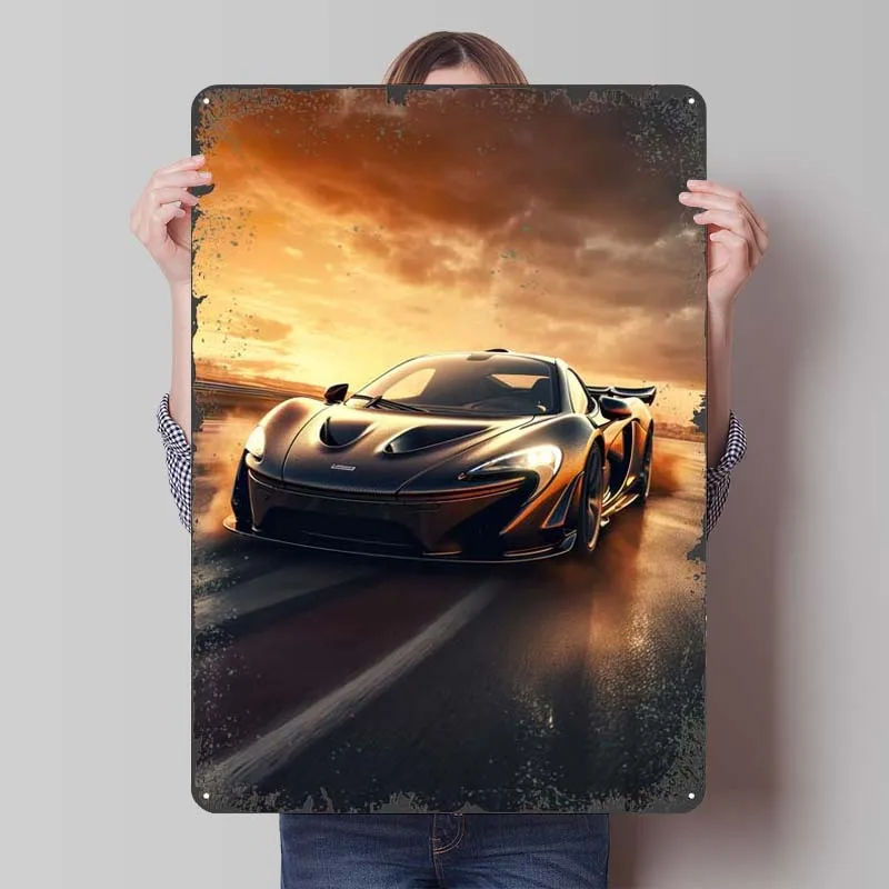 McLaren P1 Racing Tinplate Sign Car Metal Poster Bedroom Decoration Room Retro Metal Signs for Wall Art Decoration Man Cave Home