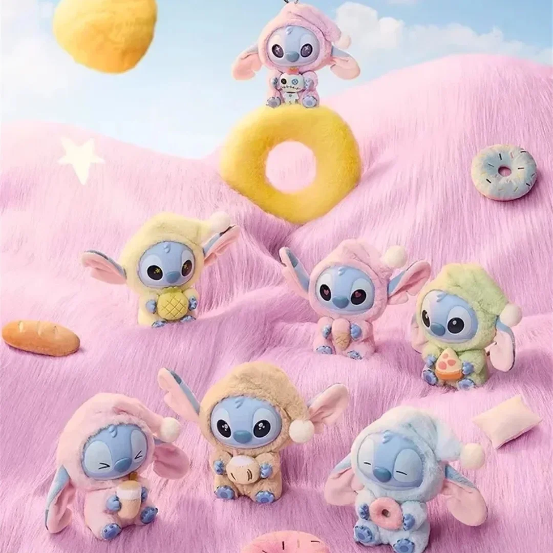 Nuevo Stitch Eat Algo Antes del Dormir serie caja ciega muñecos de peluche colgante lindo adorno de muñeca caja misteriosa juguetes sorpresa regalos