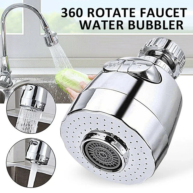 Stainless Steel Kitchen Faucet Aerator 360 Degree Swivel Adjustable 2/3 Mode Sprayer Filter Water Saving Nozzle Filter Faucet