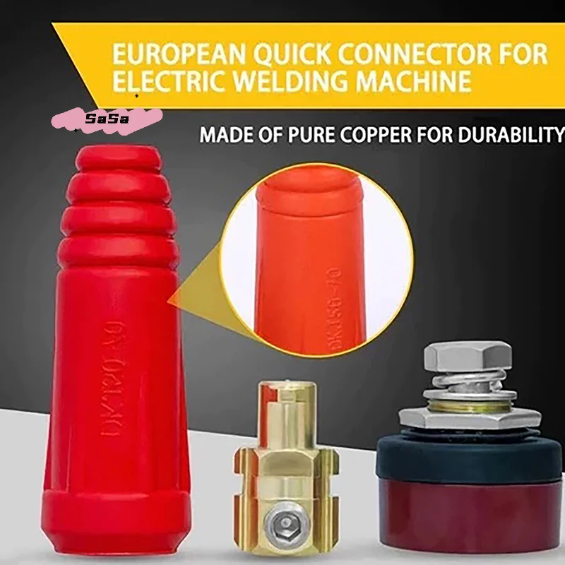 DKJ10-25 كابل آلة لحام قياسي أوروبي تركيب سريع ذكر إلى موصل سالب ملحقات كابل لحام #5