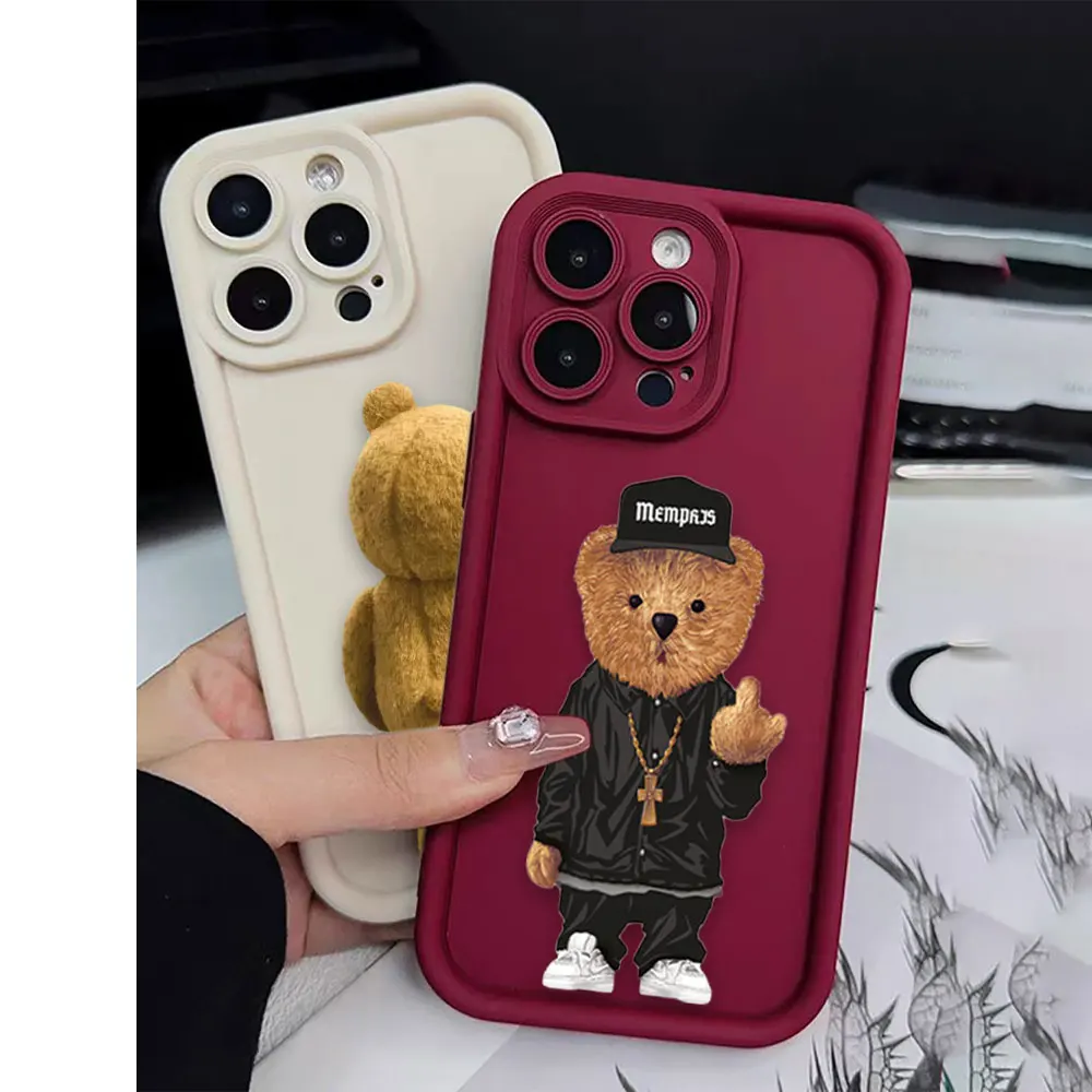 Fashion Cartoon Teddy Bear Cover Phone Case For Oneplus 11 10R 8T NORD CE 4 LITE ACE 2 3 Google PIXEL 7 8 7A 8A 9 Case Funda