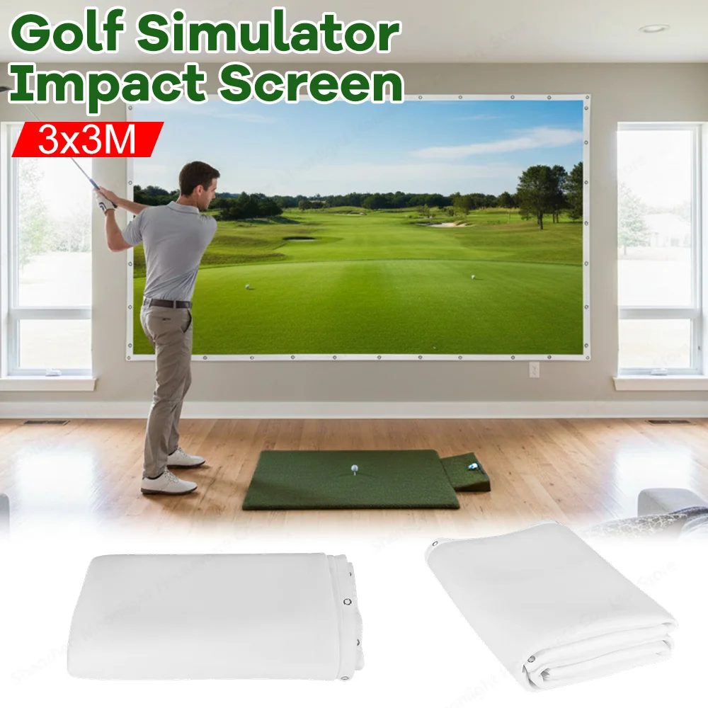 Golf Simulator Impact Screen Easy To Install Training Projection Screen High Impact Resistance Single Layer Sound Absorbing