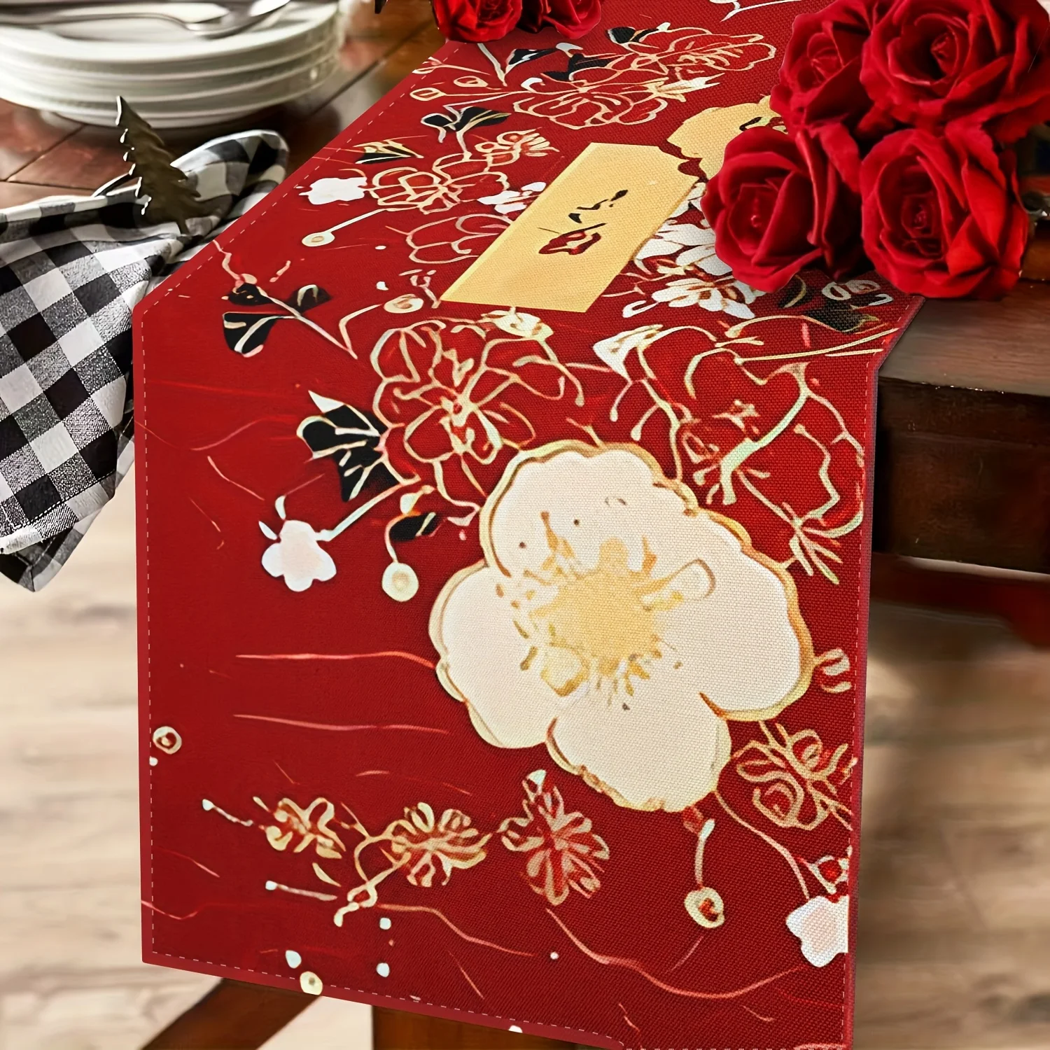 1 шт. красная скатерть-дорожка – обзор и цена Christmas Table Runner