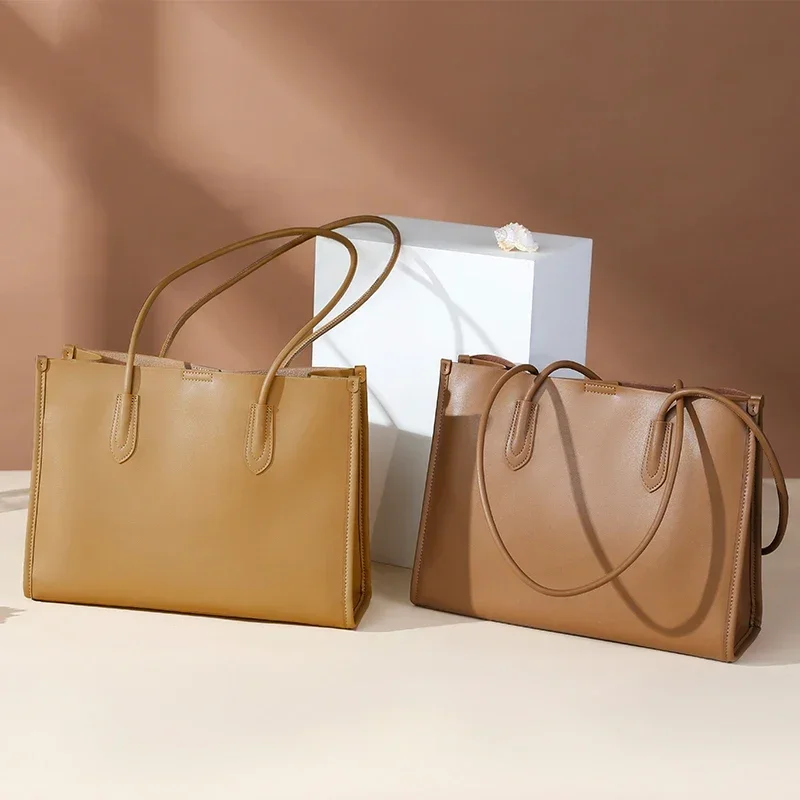 High Quality Pure Cowhide Leather Large Capacity Shoulder Bag Water Proof Shoulder Bag Ladies Bag Accessories