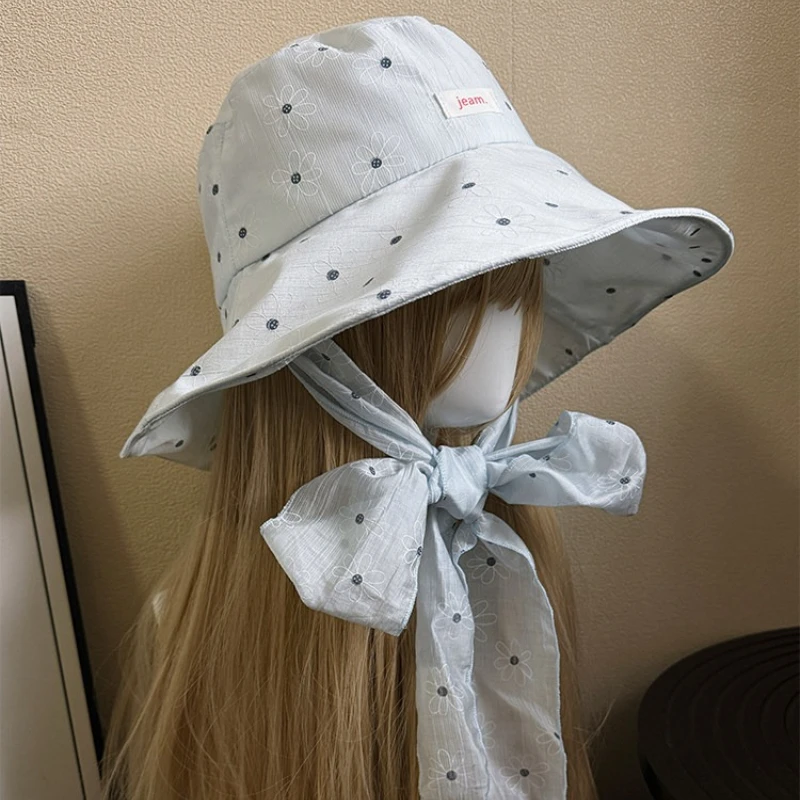 Beach Sunscreen Daisy Wave Point Fisherman's Hat Korean Ins Style Sunshade Hat Beach Travel Photography Props Sun Hat