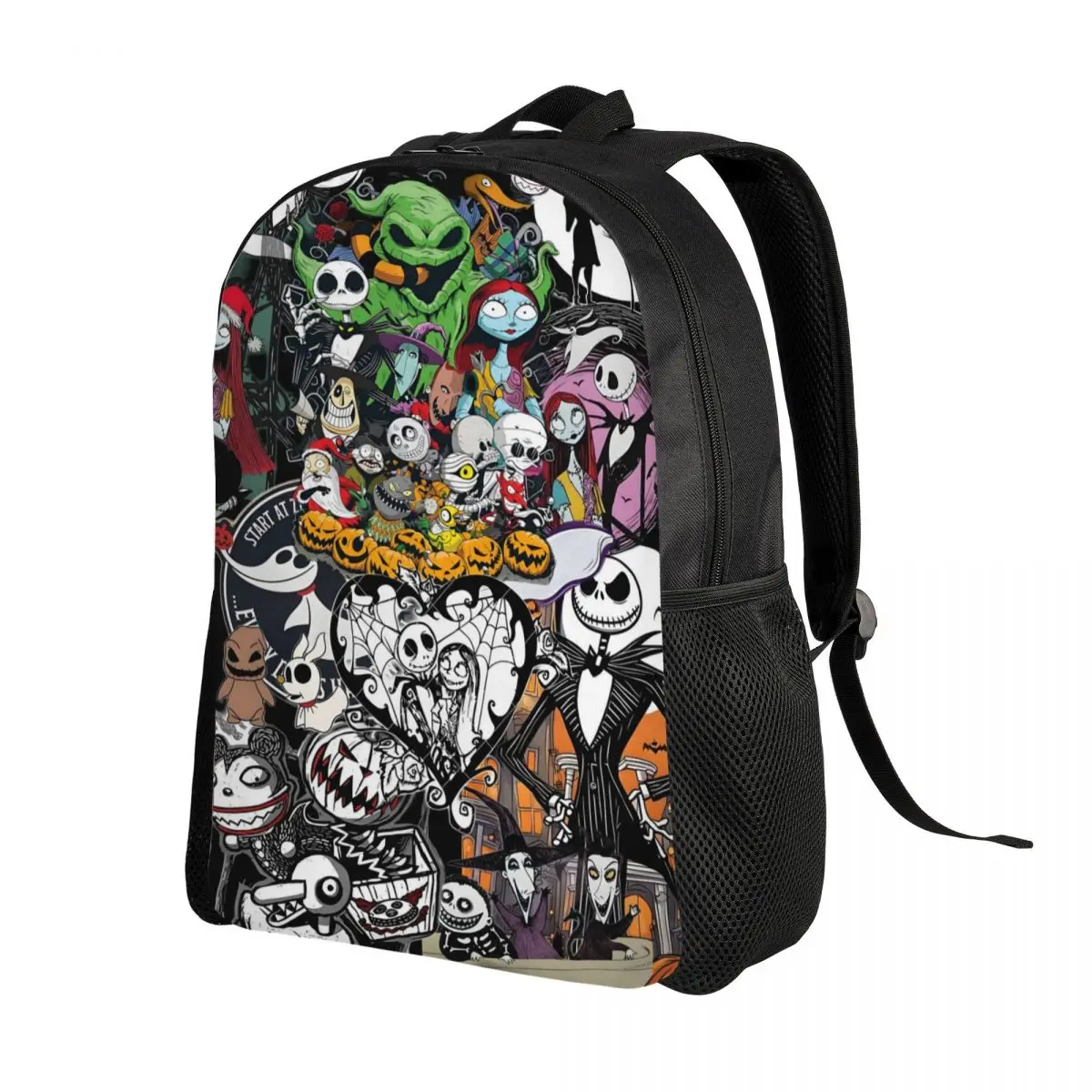 Aangepaste Jack Skellington rugzak heren dames casual boekentas voor College School Living skelet tassen