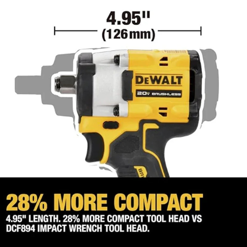 DEWALT DCF921N ATOMIC 20V MAX 1/2 in Cordless Impact Wrench Variable Speed Charging Wrench Bare Tool DCF921