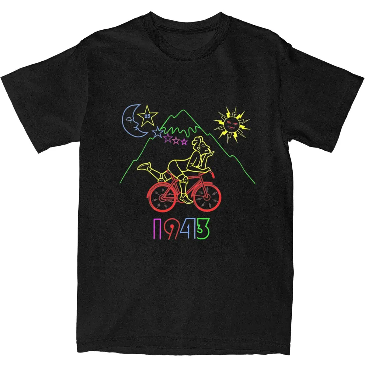 ألبرت هوفمان دراجة يوم 1943 LSD تي شيرت Harajuku تي شيرت قصير الأكمام Y2K مضحك التي شيرت الصيف القطن س الرقبة حجم كبير تيز