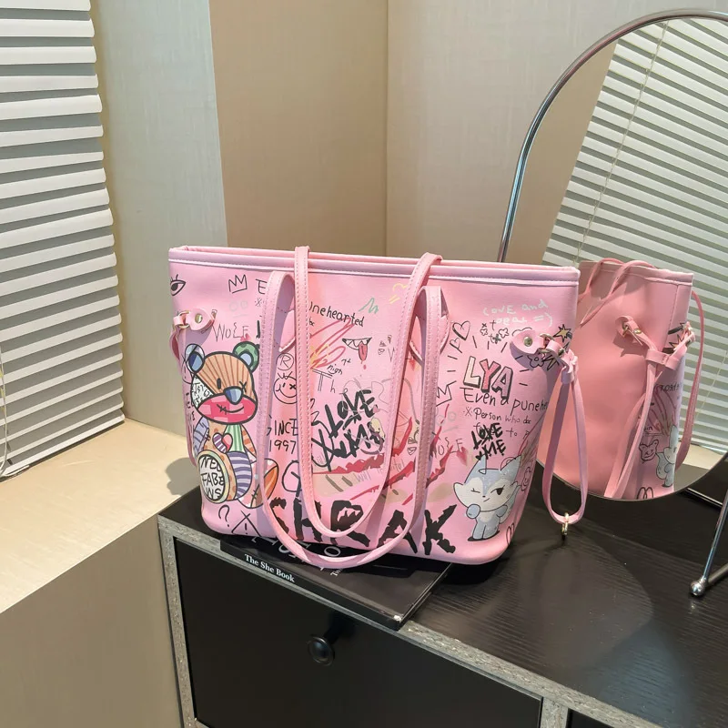 

2025 New Genuine Leather Print Tote Bag for Women, Spacious Shoulder Purse with Adjustable Top Handle, Versatile & Chic​