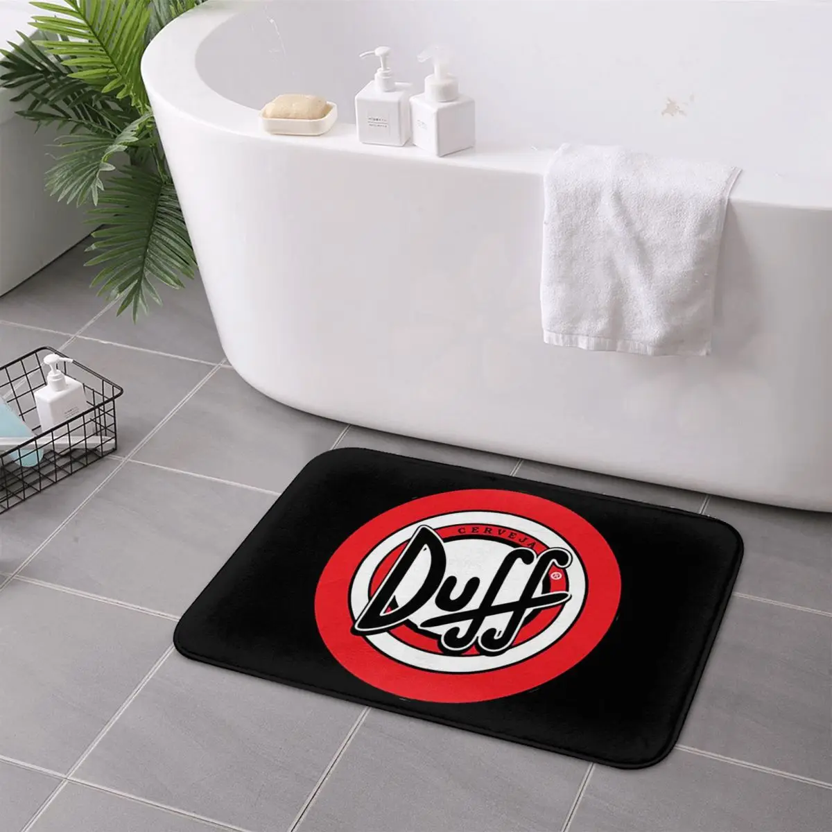 Felpudo antideslizante de cerveza Duff, alfombra duradera para entrada de cocina, hogar, baño, sala de estar