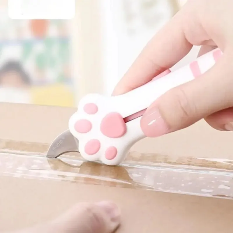 سكين صغير محمول على شكل مخلب القط سكّين متعدّد الاستخدامات ديكور يدوي إبداعي أدوات قطع الورق مستلزمات فنية لطيفة على شكل مخلب قطة قواطع صندوق حاد #3