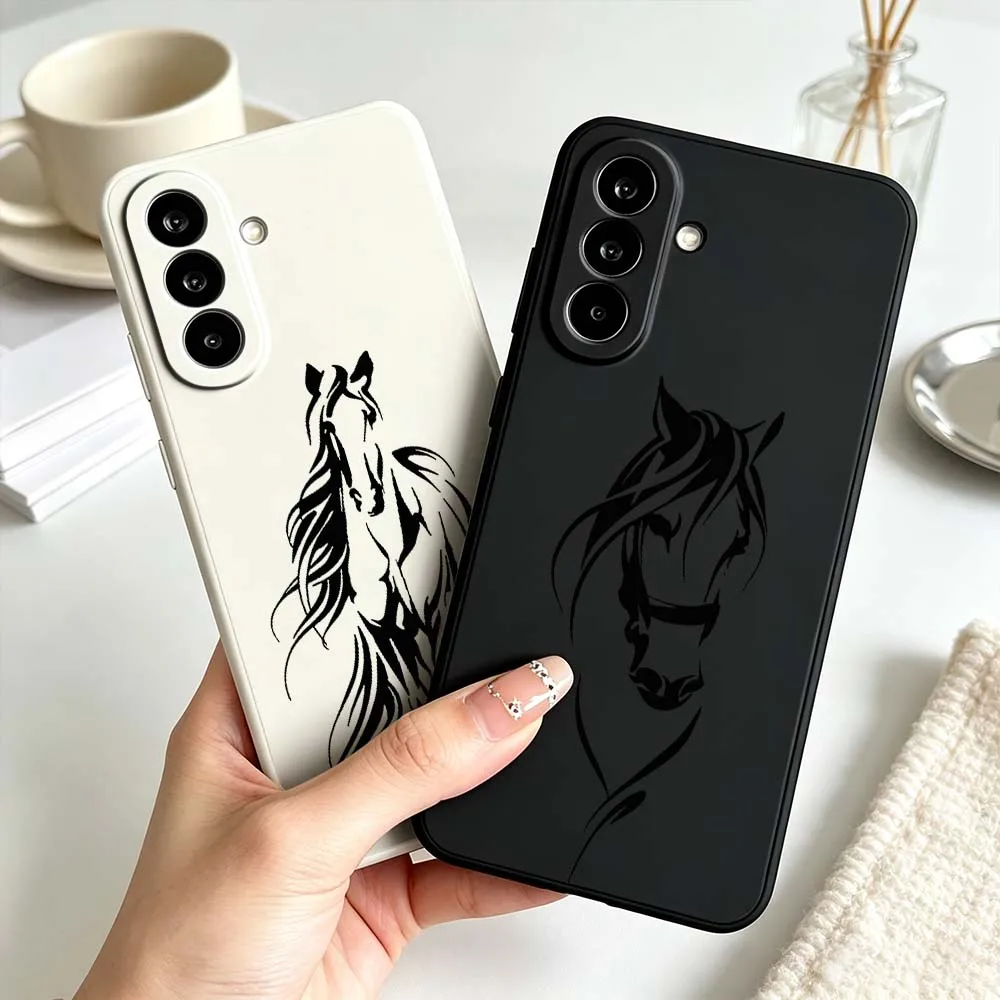 Art Horse Pattern Phone Case For Samsung Galaxy A71 A56 A55 A54 A53 A51 A17 A16 A07 A06 Soft Silicone Liquid Cover