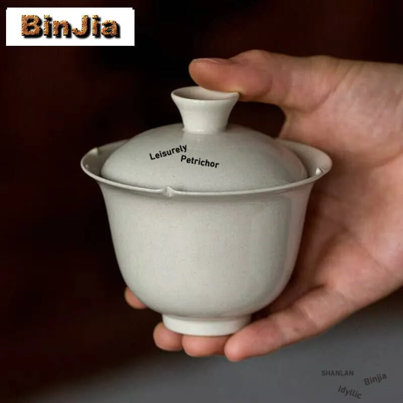 

130 мл РУЧНАЯ РАБОТА трава дерево серый галз Gaiwan Японский керамический чай Tureen дзен чайница крышка чаша китайский чайный набор украшение подарок