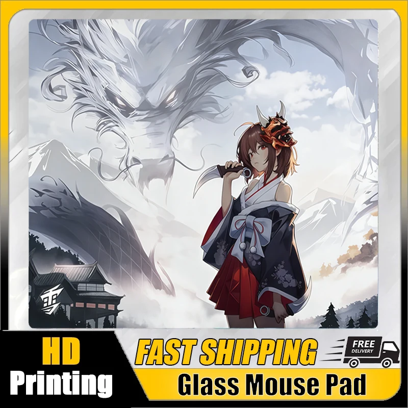 Japanese O-Oni 2.0 Glass Gaming Mouse Pad YUME Smooth Frosted Surface Desk Mat Tempered Upgrade FPS Office Gaming Accessories