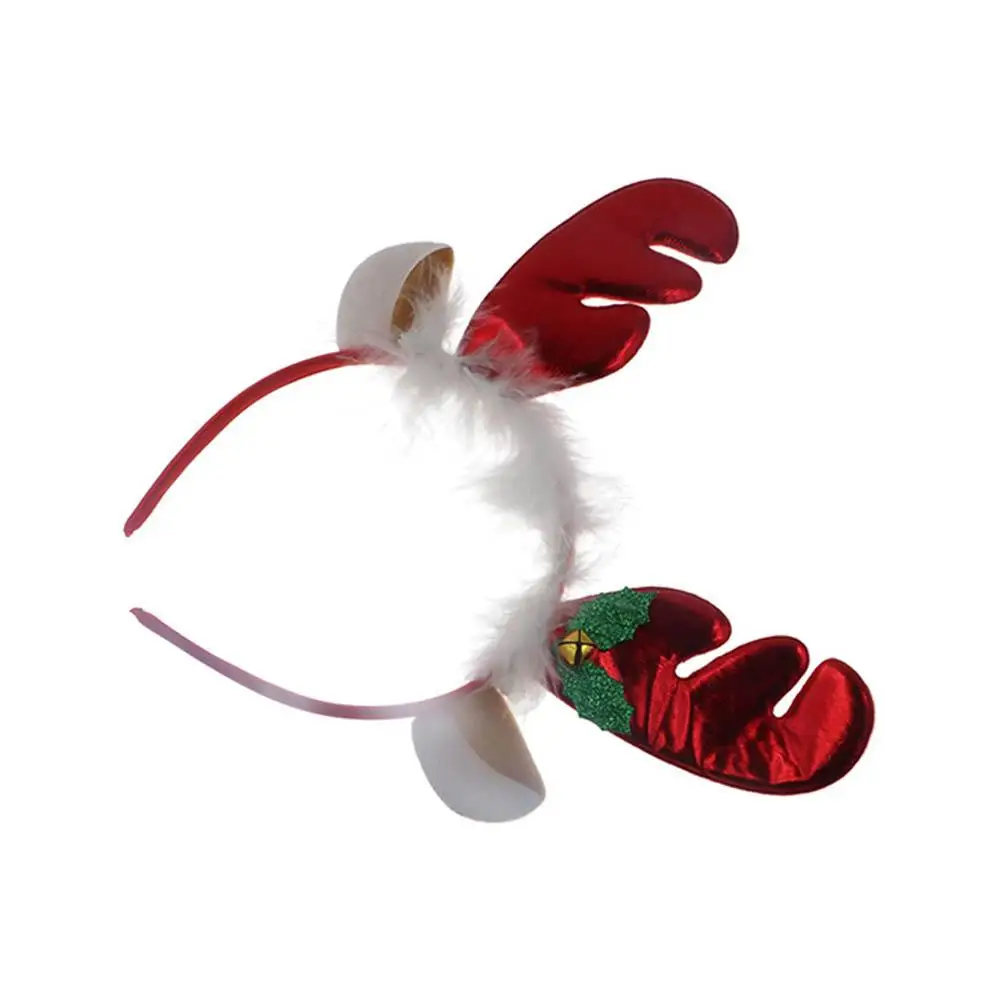 Girl Funny Christmas Hat Elk Santa Bow Christmas Hair Band Female  Hair Hoop Christmas Decoration Antlers Headband