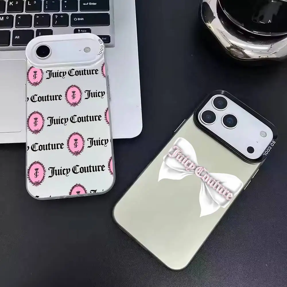 

Juicy Couture Phone Case Color Silver Shell For IPhone 17 16 15 14 13 12 11 Pro Max Plus