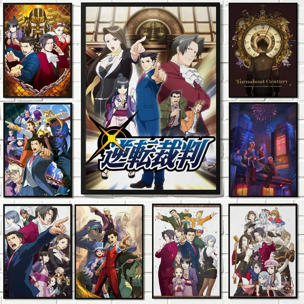 Ace Attorney Poster Waterproof HD Modern Peel And Stick Wall Decor Living Room Dorm Garage