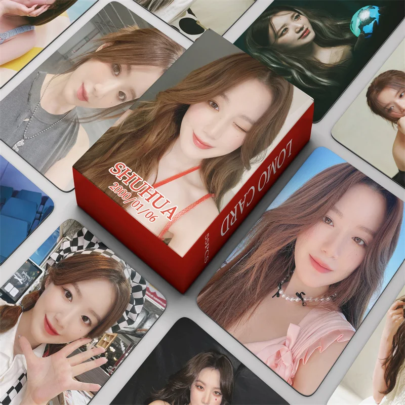 55pcs/set KPOP (G)I-DLE Cards Ye Shuhua Album Heat I Want That Shuhua Gidle LOMO Cards YUQI MIYEON MINNIE Postcard Photo Cards