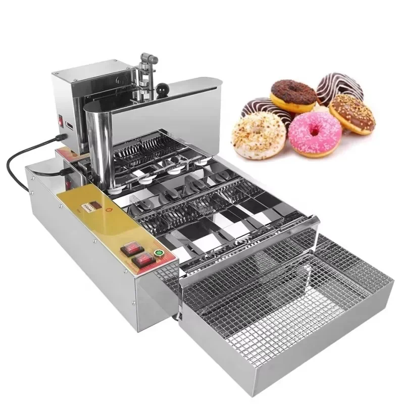 Electric gas automatic mini mochi icing donut glazed donut ball donut filling fryer making machine