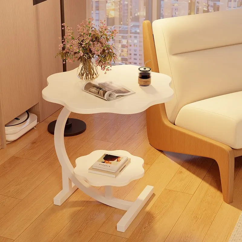 

Flower-Shaped Side Table with Double Tier Design for Living Room Sofa Corner Bedroom Nightstand furniture