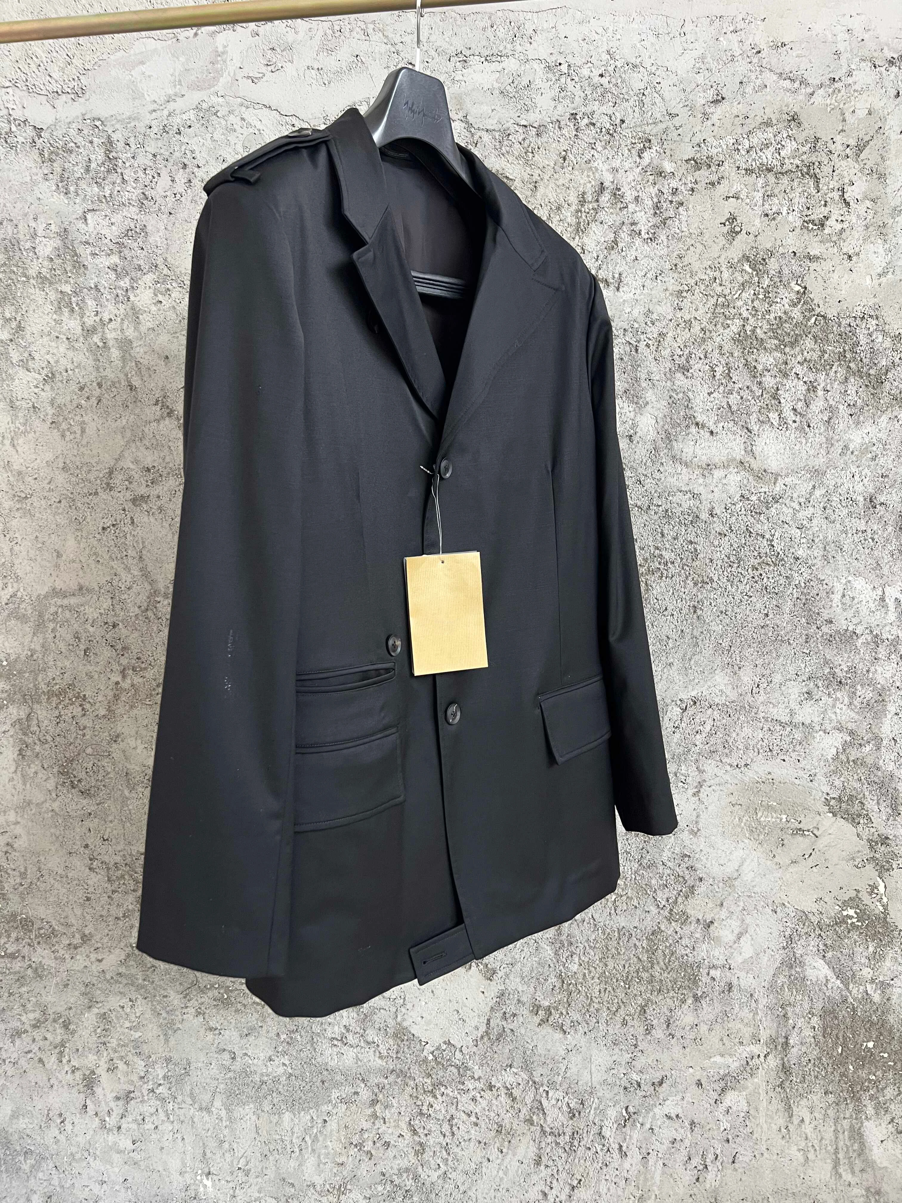 

TOP-YAMAMOTO British tweed lapel button stand-up collar jacket suit Wool Harris coat