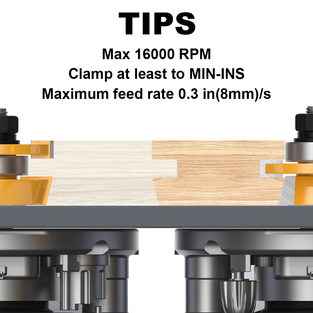 ONEVAN 2PCS Shaker Style Rail&Stile Router Bits Set, Woodworking Milling Cutter For Wood Bit Face Mill Carbide Cutter End Mill