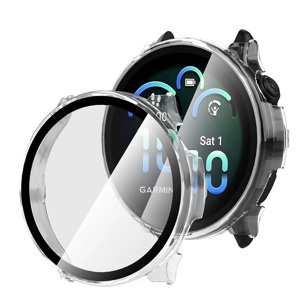 Screen Protector for Garmin Vivoactive 5 6 Hard PC Bump+Tempered Glass Film Smartwatch Accessories Cover Vivoactive 6 Protective