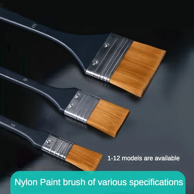 Nylon board brush gouache acrylic oil painting brush art hand-painted wall painting brush bristle short oil painting board brush