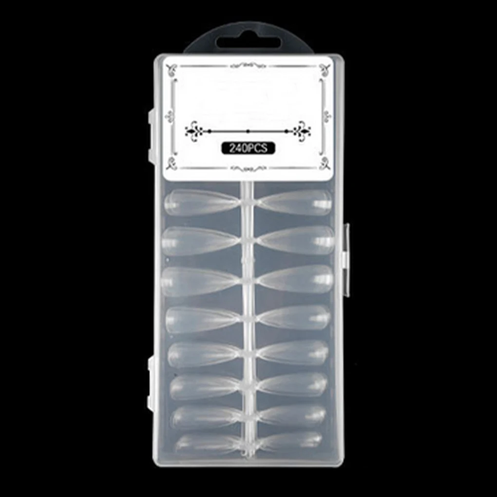 

Pack of 240 False Nail Extension Decoration Acrylic Fake Fingernail Tips Removable Press On ulation Portable Tools